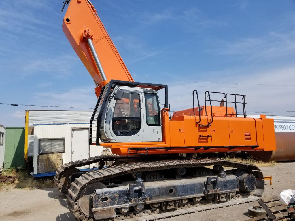 Orange painted industrial machine component